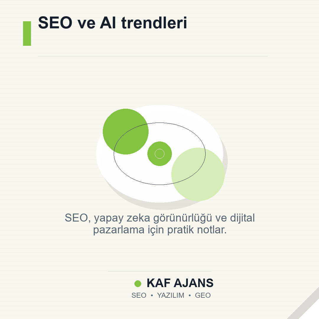 SEO ve AI trendleri 2026: Güncel notlar