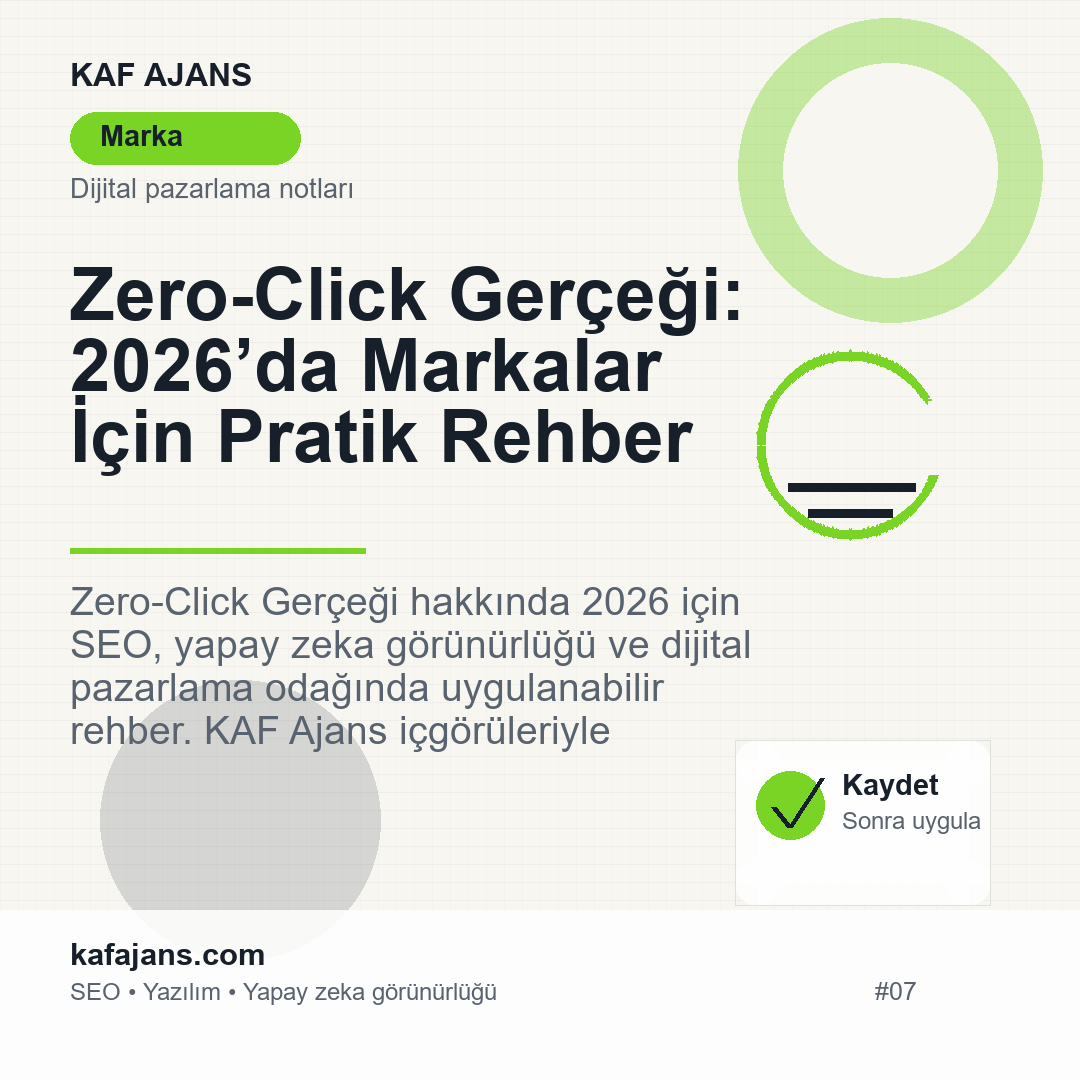 Zero-Click Gerçeği: 2026’da Markalar İçin Pratik Rehber