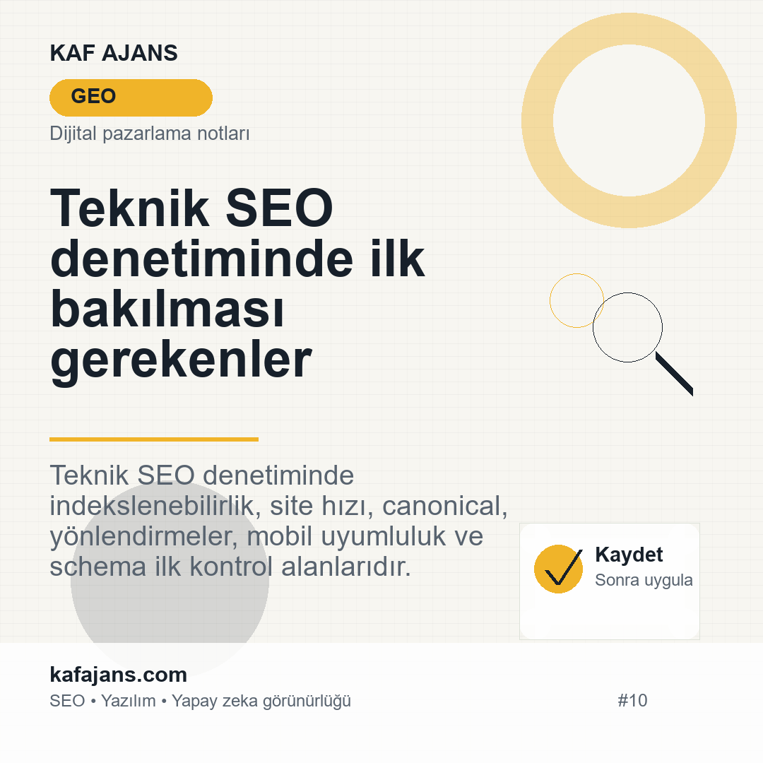 Teknik SEO denetiminde ilk bakılması gerekenler