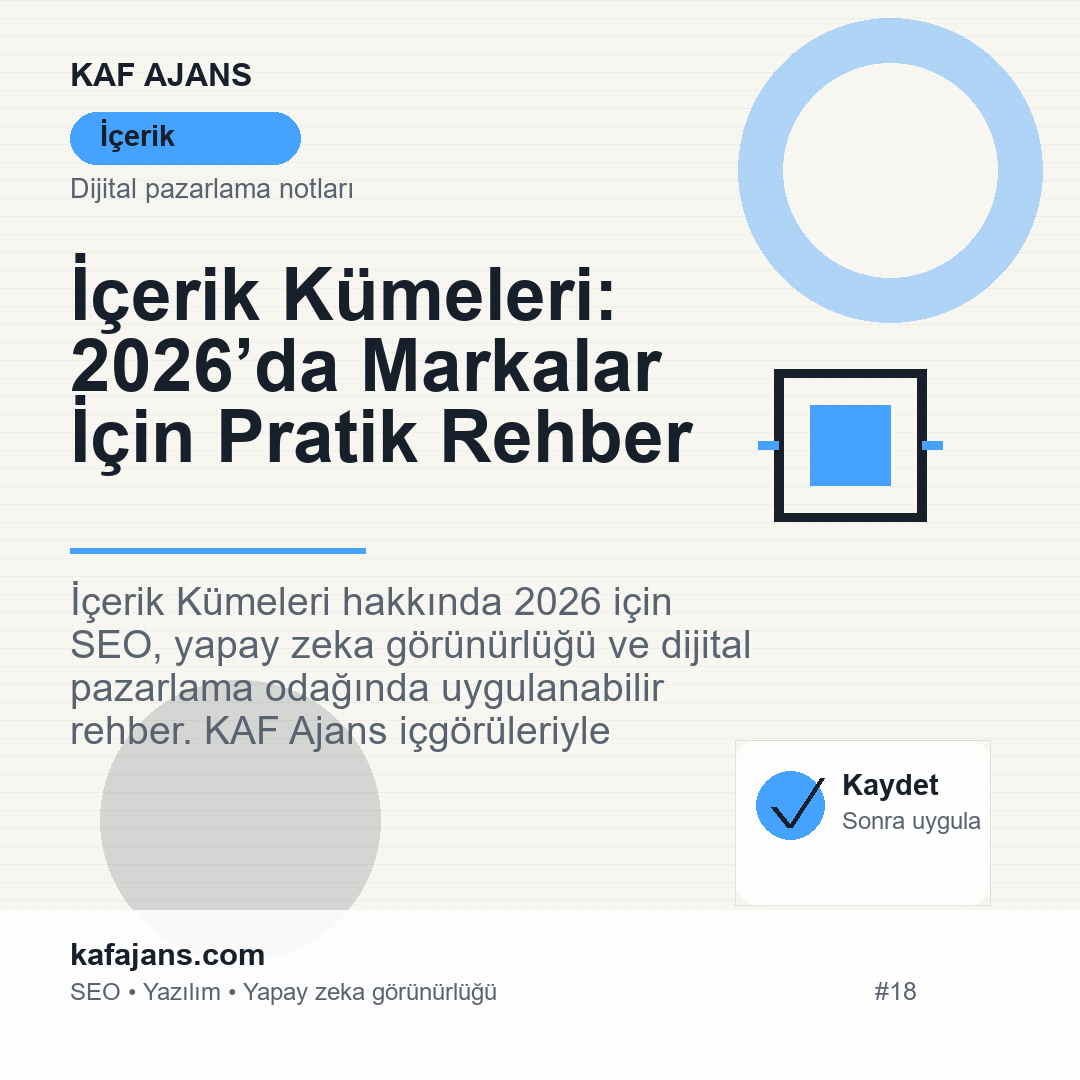 İçerik Kümeleri: 2026’da Markalar İçin Pratik Rehber