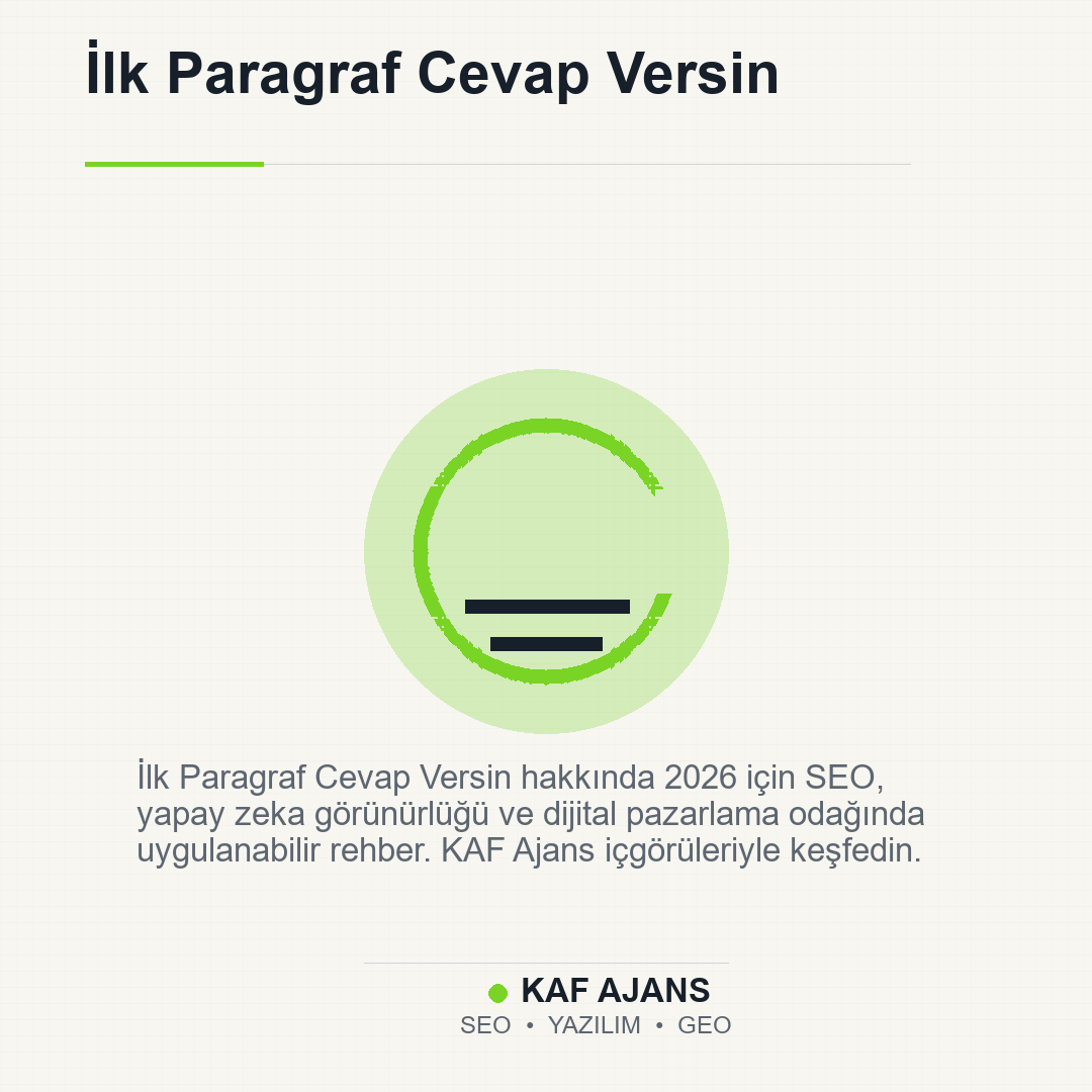 İlk Paragraf Cevap Versin: 2026’da Markalar İçin Pratik Rehber