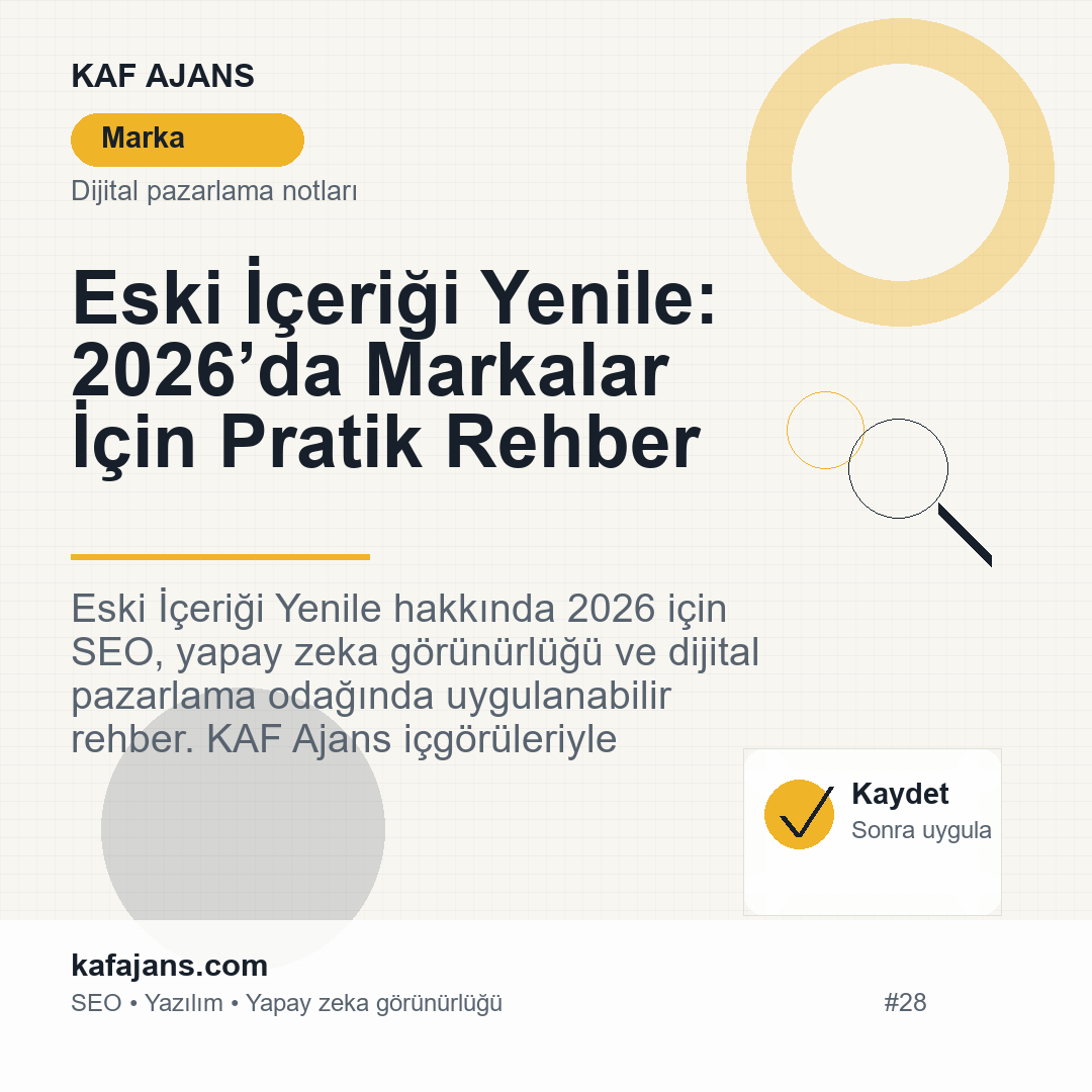 Eski İçeriği Yenile: 2026’da Markalar İçin Pratik Rehber