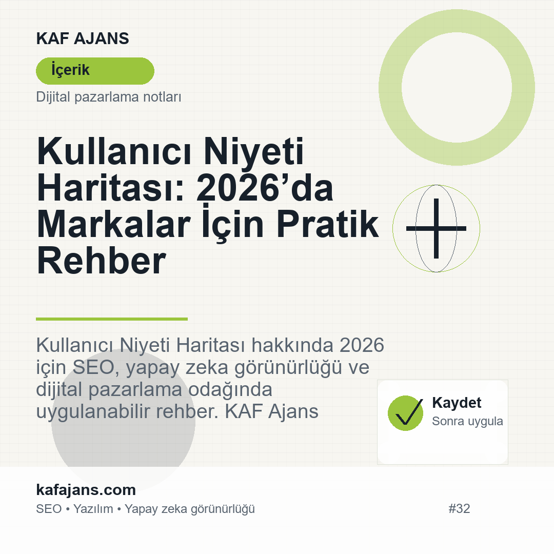 Kullanıcı Niyeti Haritası: 2026’da Markalar İçin Pratik Rehber