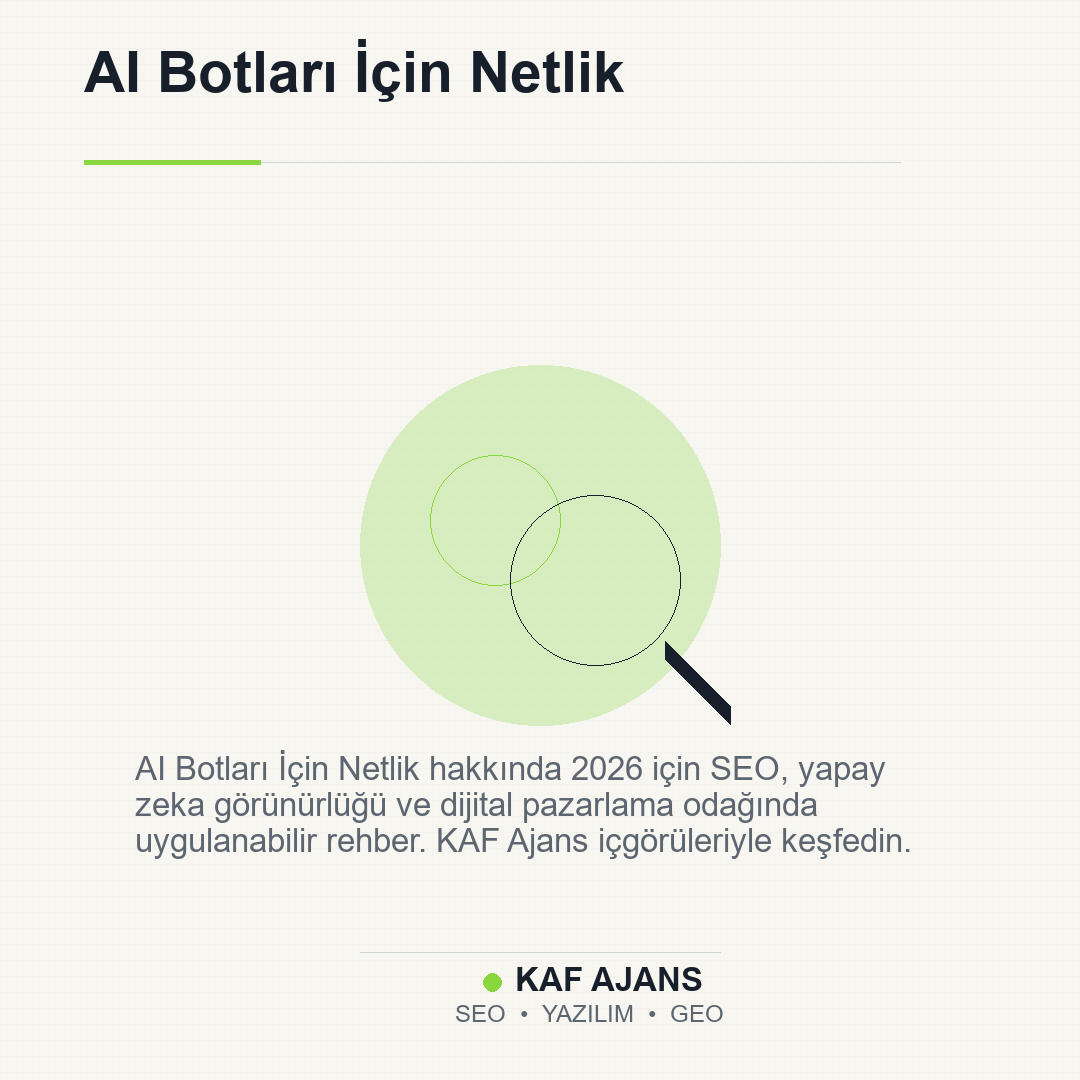 AI Botları İçin Netlik: 2026’da Markalar İçin Pratik Rehber