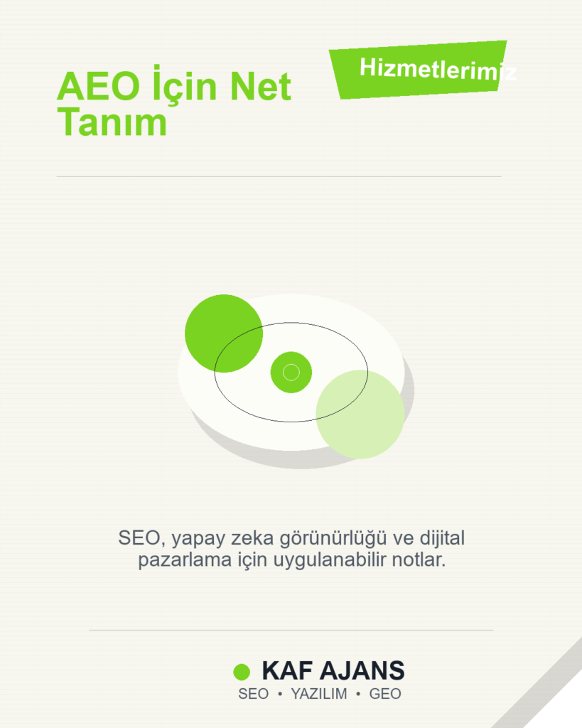 AEO İçin Net Tanım: 2026’da Markalar İçin Pratik Rehber